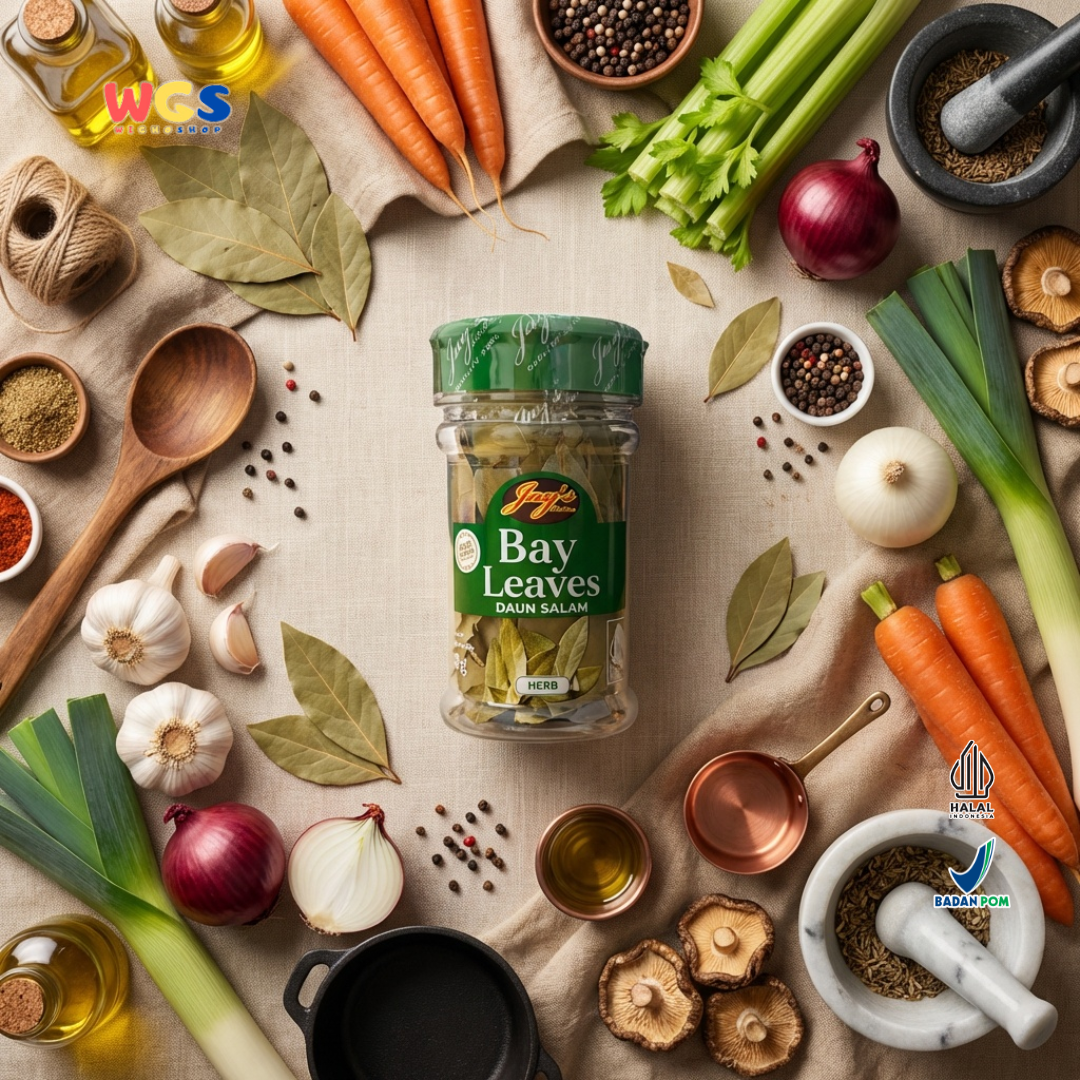 Jay’s Kitchen Bay Leaves Daun Salam 8g - Daun Salam Kering untuk Sup Semur Pasta Kaldu dan Saus