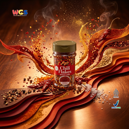 Jay’s Kitchen Chili Flakes Remah Cabe 45g - Cabe Kering Bubuk Kasar untuk Pizza Pasta Mi dan Sambal