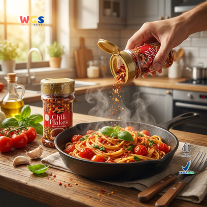 Jay’s Kitchen Chili Flakes Remah Cabe 45g - Cabe Kering Bubuk Kasar untuk Pizza Pasta Mi dan Sambal