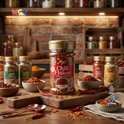 Jay’s Kitchen Chili Flakes Remah Cabe 45g - Cabe Kering Bubuk Kasar untuk Pizza Pasta Mi dan Sambal