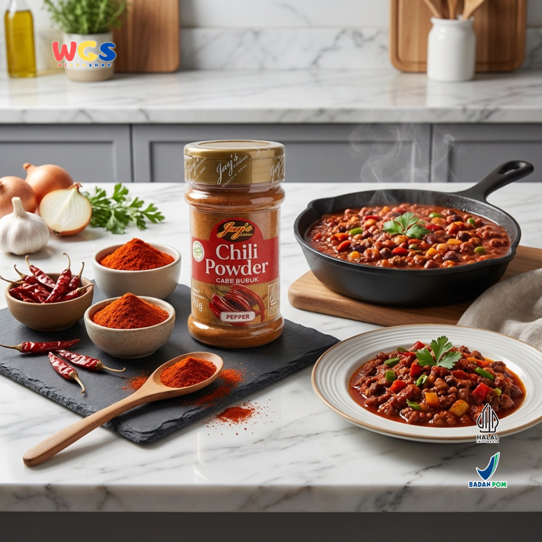 Jay’s Kitchen Chili Powder 65g - Cabe Bubuk 100% untuk Bumbu Masak, Marinasi, Tumisan & Sambal
