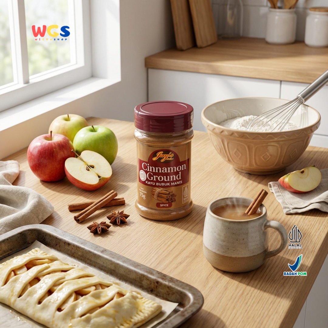 Jay’s Kitchen Cinnamon Ground 75g - Kayu Manis Bubuk 100% untuk Baking Minuman dan Masakan