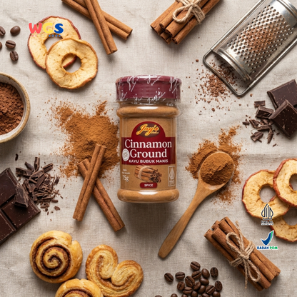 Jay’s Kitchen Cinnamon Ground 75g - Kayu Manis Bubuk 100% untuk Baking Minuman dan Masakan