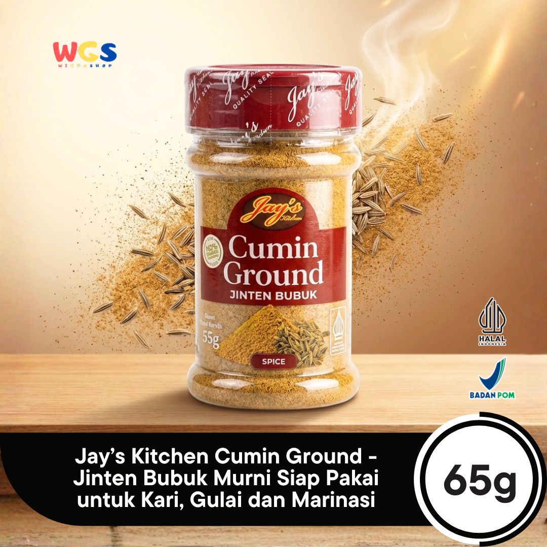 Jay’s Kitchen Cumin Ground 65g - Jinten Bubuk Murni Siap Pakai untuk Kari, Gulai dan Marinasi