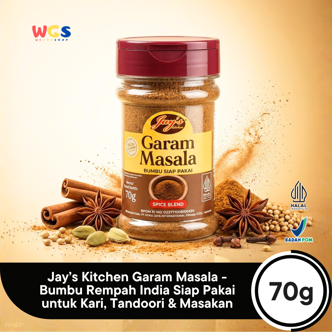 Jay’s Kitchen Garam Masala 70g - Bumbu Siap Pakai Rempah India untuk Kari, Tandoori & Masakan Gurih