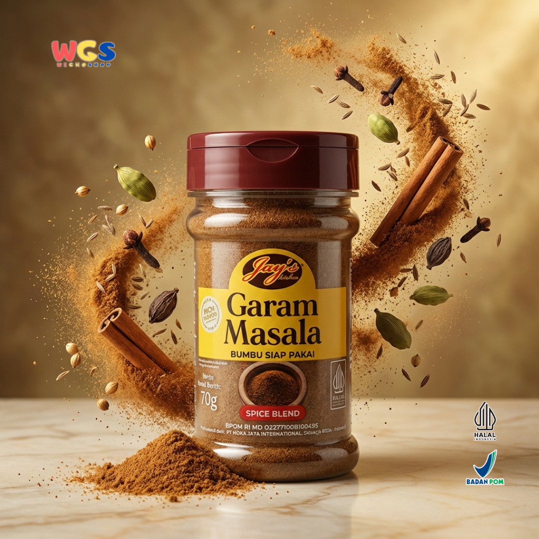 Jay’s Kitchen Garam Masala 70g - Bumbu Siap Pakai Rempah India untuk Kari, Tandoori & Masakan Gurih