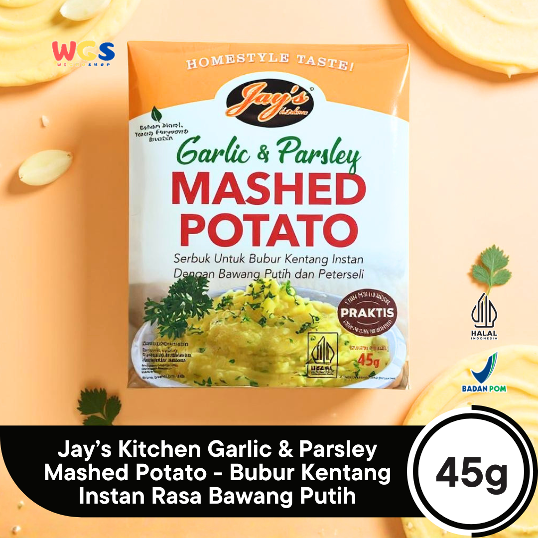 Jay’s Kitchen Garlic & Parsley Mashed Potato 45g - Bubur Kentang Instan Rasa Bawang Putih