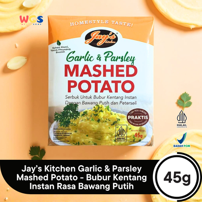 Jay’s Kitchen Garlic & Parsley Mashed Potato 45g - Bubur Kentang Instan Rasa Bawang Putih