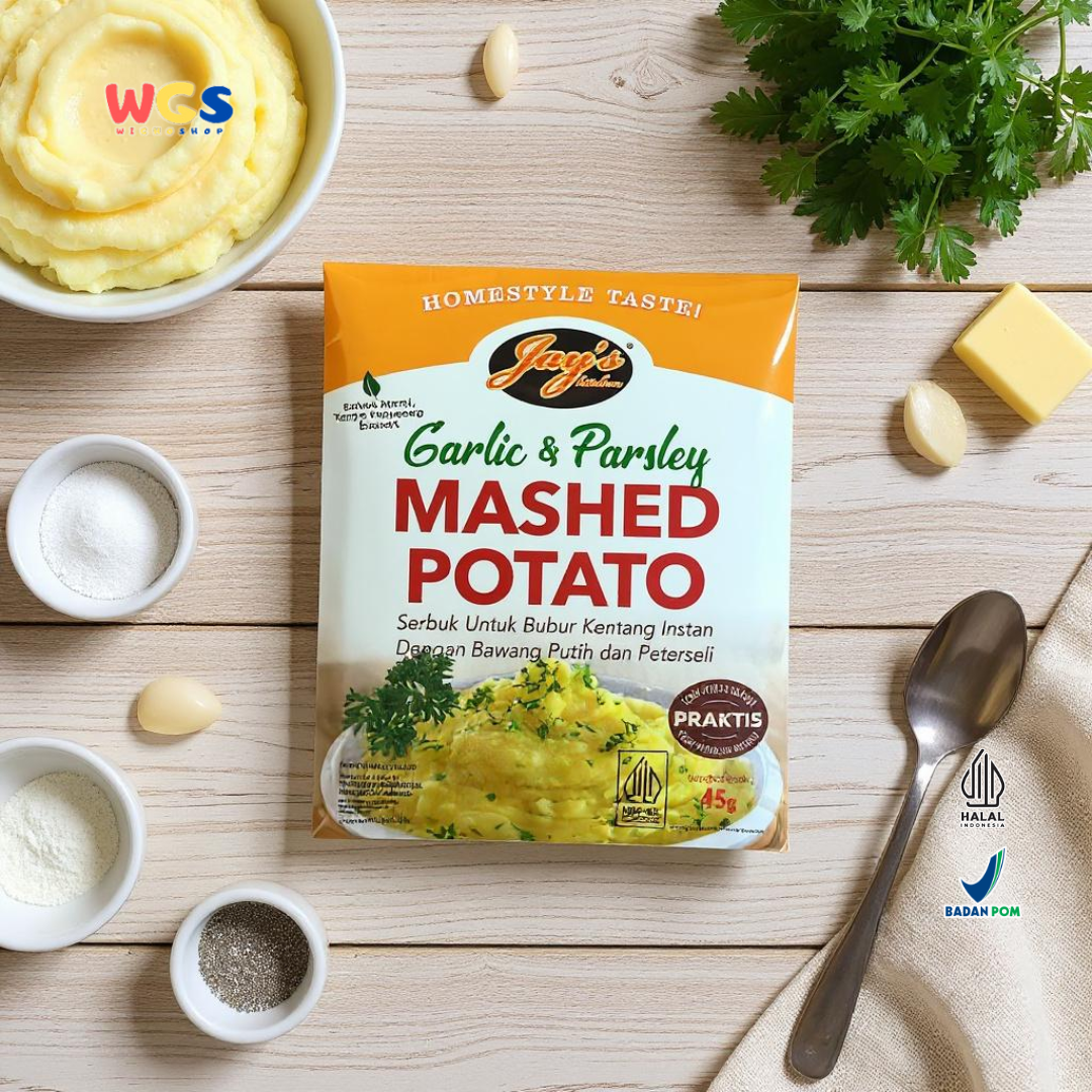 Jay’s Kitchen Garlic & Parsley Mashed Potato 45g - Bubur Kentang Instan Rasa Bawang Putih