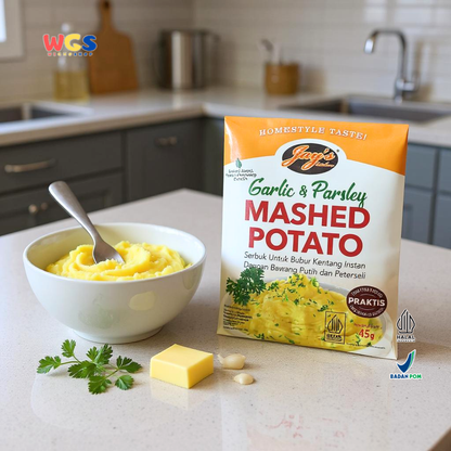Jay’s Kitchen Garlic & Parsley Mashed Potato 45g - Bubur Kentang Instan Rasa Bawang Putih
