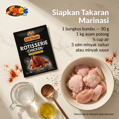 Jay's Kitchen Grill Master Rotisserie Chicken 30g - Bumbu Marinasi Ayam Panggang BBQ