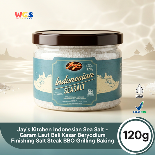 Jay’s Kitchen Indonesian Sea Salt 120g - Garam Laut Bali Kasar Beryodium Finishing Salt Steak BBQ Grilling Baking