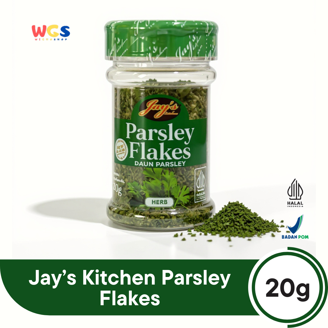 Jay’s Kitchen Parsley Flakes 20g (Daun Parsley Kering 100% Alami untuk Masakan & Garnish)