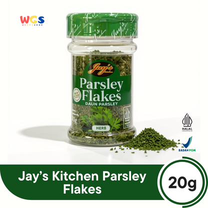 Jay’s Kitchen Parsley Flakes 20g (Daun Parsley Kering 100% Alami untuk Masakan & Garnish)