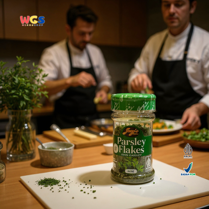 Jay’s Kitchen Parsley Flakes 20g (Daun Parsley Kering 100% Alami untuk Masakan & Garnish)