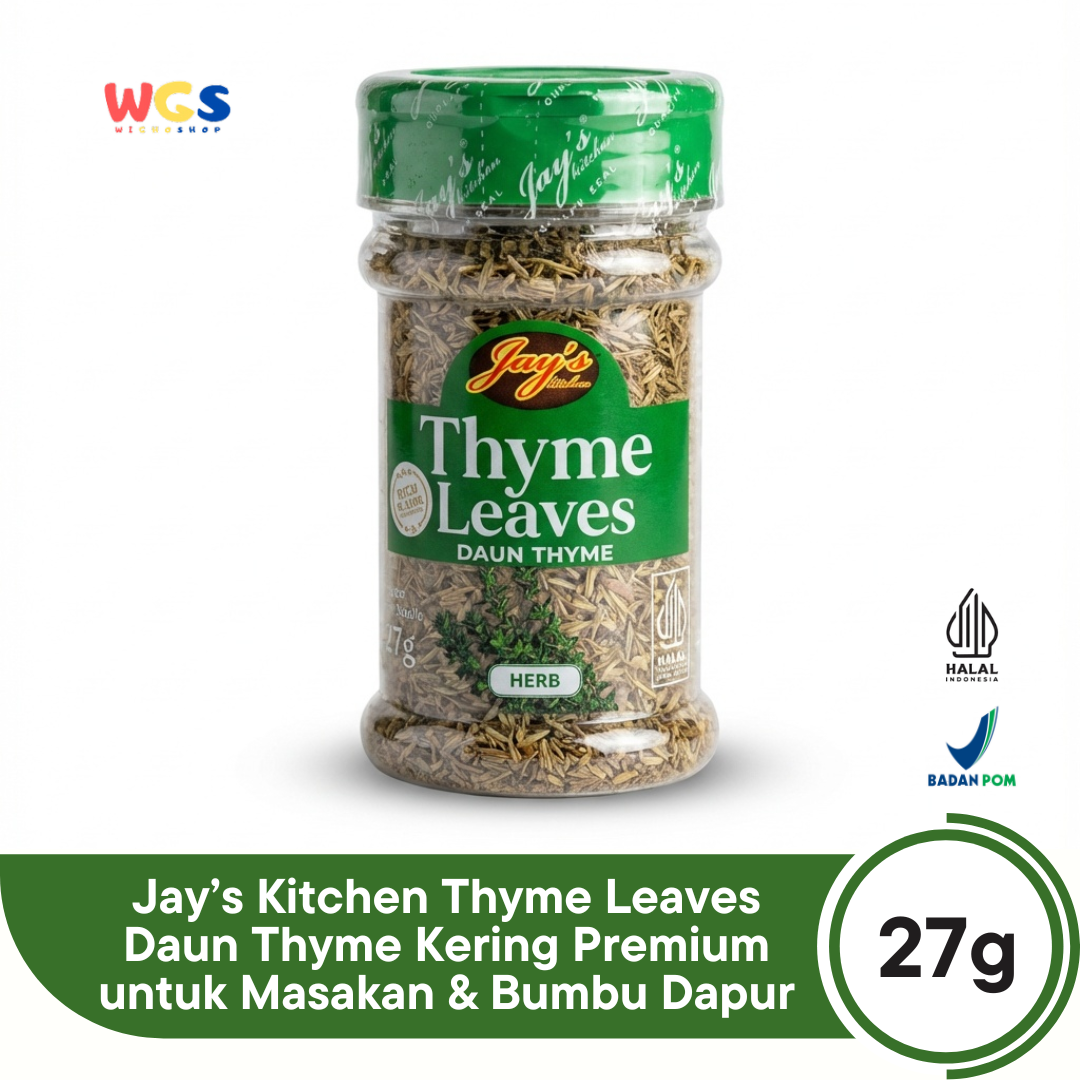 Jay’s Kitchen Thyme Leaves 27g – Daun Thyme Kering Premium untuk Masakan & Bumbu Dapur