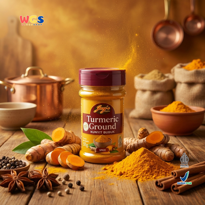 Jay’s Kitchen Turmeric Ground 55g - Kunyit Bubuk Murni Halal untuk Kari & Nasi Kuning
