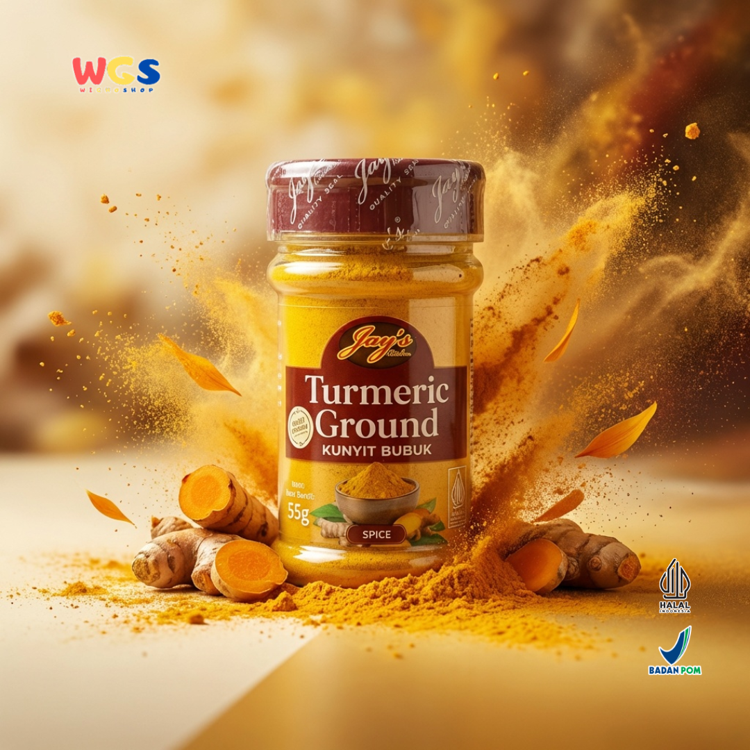 Jay’s Kitchen Turmeric Ground 55g - Kunyit Bubuk Murni Halal untuk Kari & Nasi Kuning