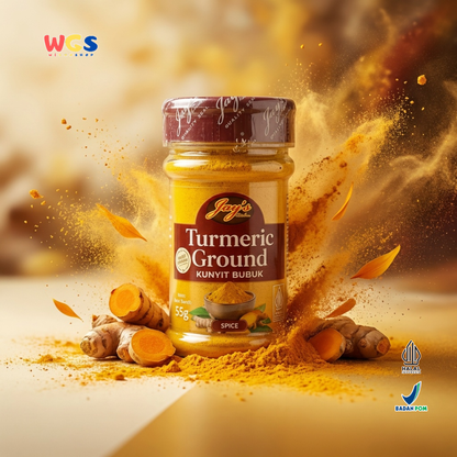 Jay’s Kitchen Turmeric Ground 55g - Kunyit Bubuk Murni Halal untuk Kari & Nasi Kuning