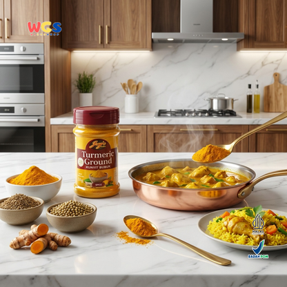 Jay’s Kitchen Turmeric Ground 55g - Kunyit Bubuk Murni Halal untuk Kari & Nasi Kuning