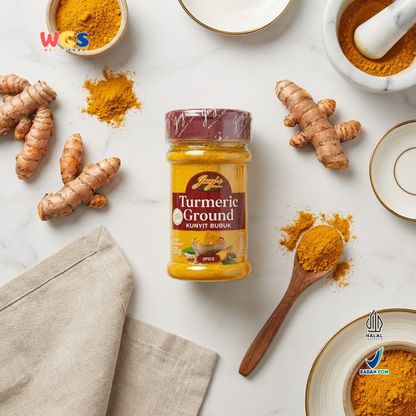 Jay’s Kitchen Turmeric Ground 55g - Kunyit Bubuk Murni Halal untuk Kari & Nasi Kuning