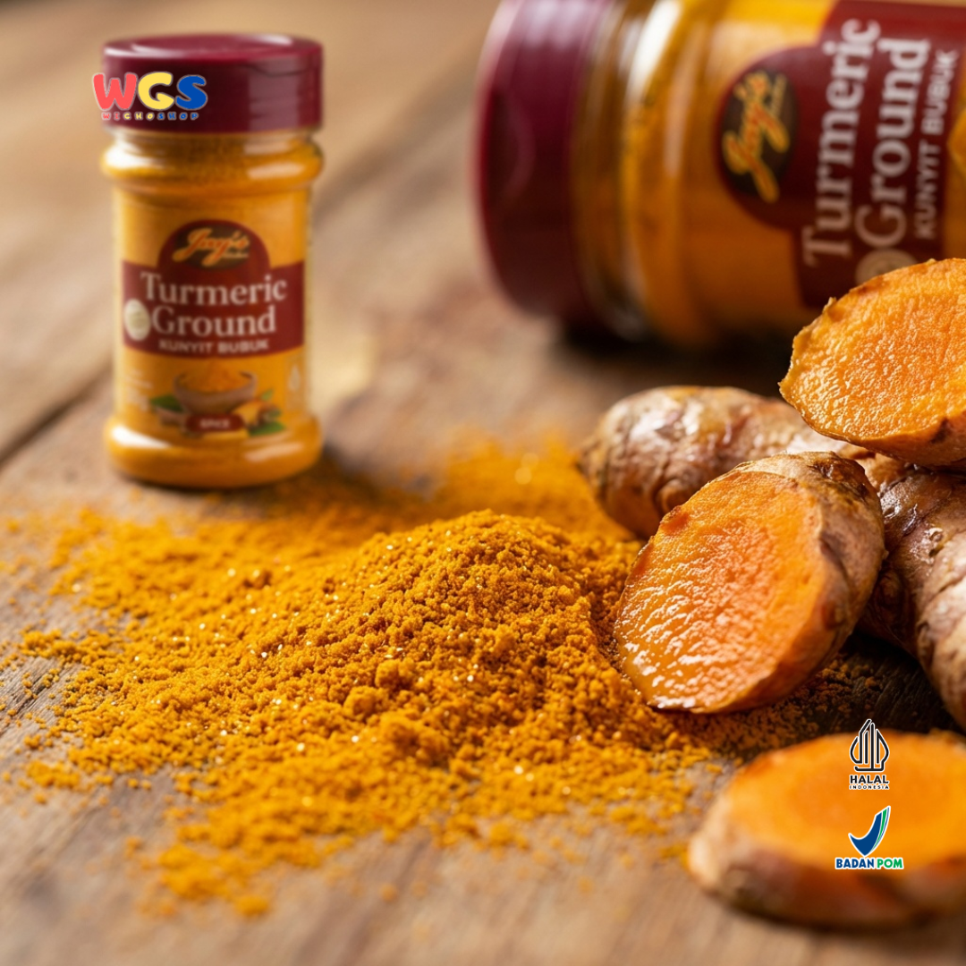 Jay’s Kitchen Turmeric Ground 55g - Kunyit Bubuk Murni Halal untuk Kari & Nasi Kuning