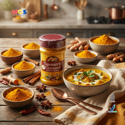 Jay’s Kitchen Turmeric Ground 55g - Kunyit Bubuk Murni Halal untuk Kari & Nasi Kuning
