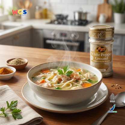 Jay’s Kitchen White Pepper Ground 75g - Merica Putih Bubuk Halal untuk Sup, Tumisan & Bumbu Masak
