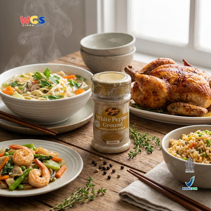 Jay’s Kitchen White Pepper Ground 75g - Merica Putih Bubuk Halal untuk Sup, Tumisan & Bumbu Masak