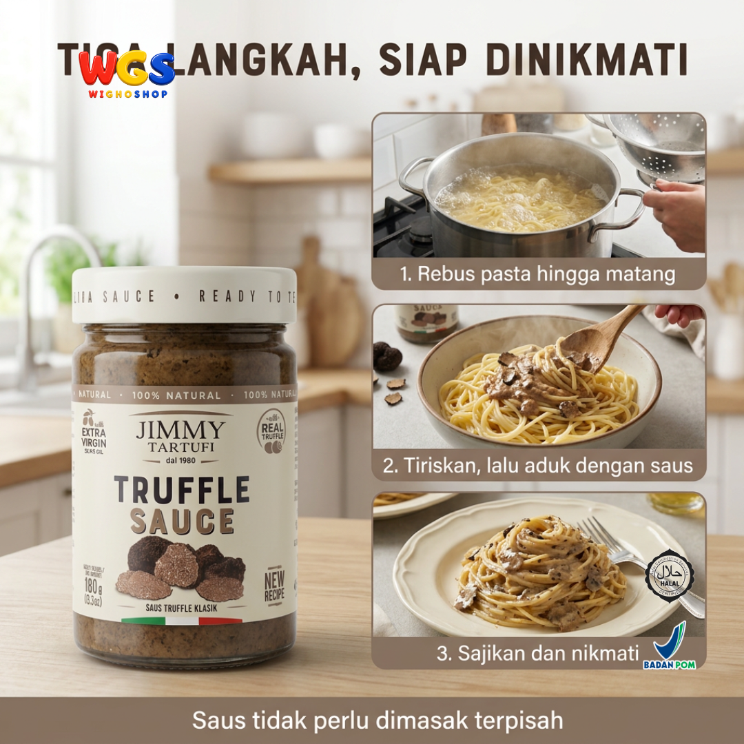 Jimmy Tartufi Truffle Sauce 180g - Saus Truffle Klasik Italia untuk Pasta Risotto Steak