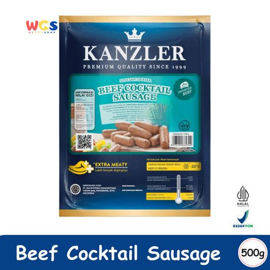 KANZLER Beef Cocktail Sausage 500g – Sosis Sapi Premium, Lezat, dan Extra Meaty