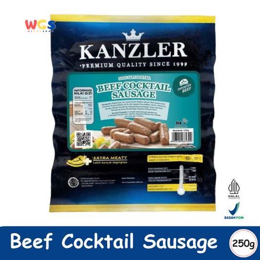 Kanzler Beef Cocktail Sausage 250g – Sosis Sapi Premium dengan Rasa Gurih dan Lezat
