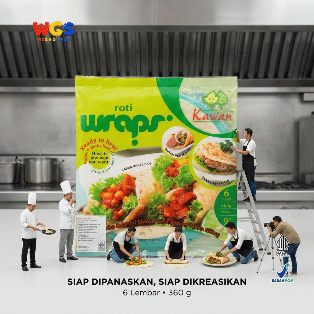 Kawan Roti Wraps 360g Isi 6 Pcs - Kulit Kebab Tortilla 9 Inci Frozen
