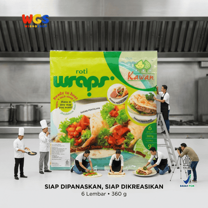 Kawan Roti Wraps 360g Isi 6 Pcs - Kulit Kebab Tortilla 9 Inci Frozen
