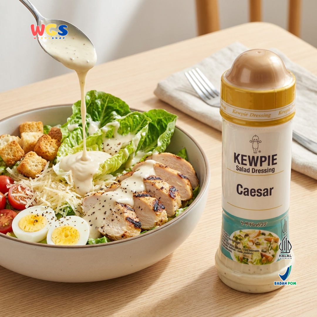 Kewpie Salad Dressing Caesar 200ml - Saus Salad Keju Creamy Halal Dressing Caesar Sayur Ayam Sushi Pasta