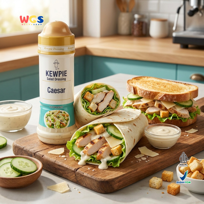 Kewpie Salad Dressing Caesar 200ml - Saus Salad Keju Creamy Halal Dressing Caesar Sayur Ayam Sushi Pasta