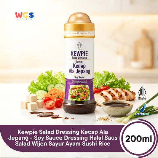 Kewpie Salad Dressing Kecap Ala Jepang 200ml - Soy Sauce Dressing Halal Saus Salad Wijen Sayur Ayam Sushi Rice