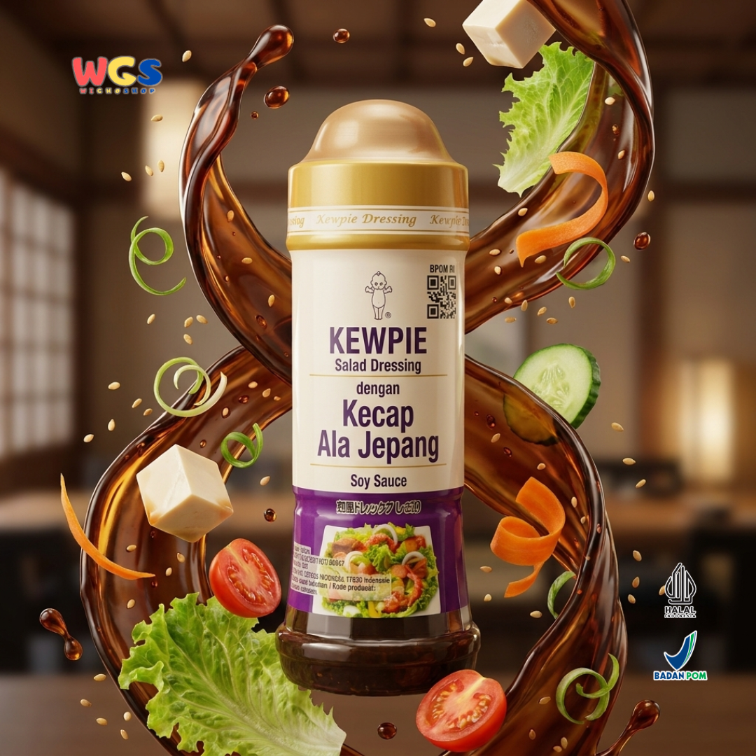 Kewpie Salad Dressing Kecap Ala Jepang 200ml - Soy Sauce Dressing Halal Saus Salad Wijen Sayur Ayam Sushi Rice