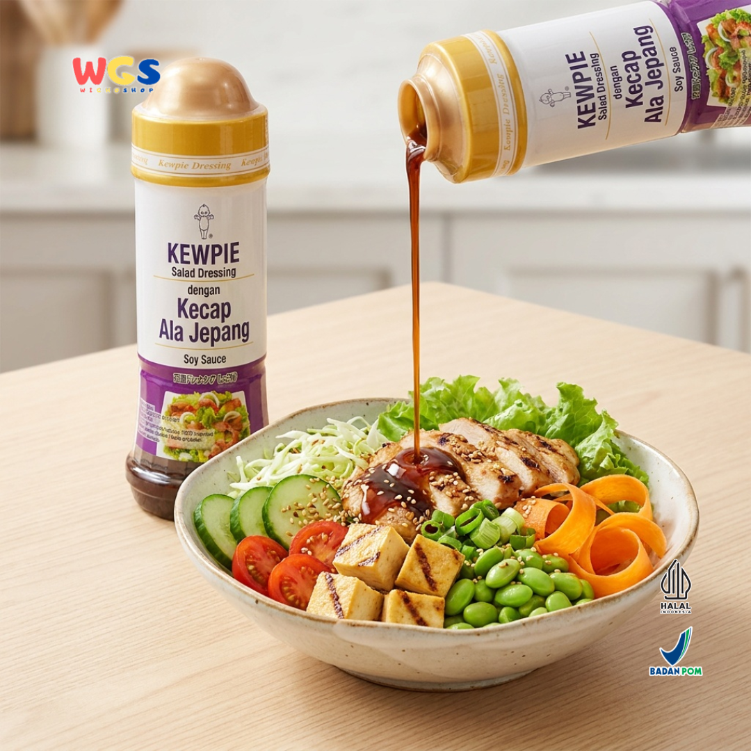 Kewpie Salad Dressing Kecap Ala Jepang 200ml - Soy Sauce Dressing Halal Saus Salad Wijen Sayur Ayam Sushi Rice
