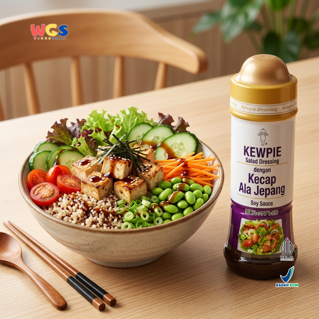 Kewpie Salad Dressing Kecap Ala Jepang 200ml - Soy Sauce Dressing Halal Saus Salad Wijen Sayur Ayam Sushi Rice