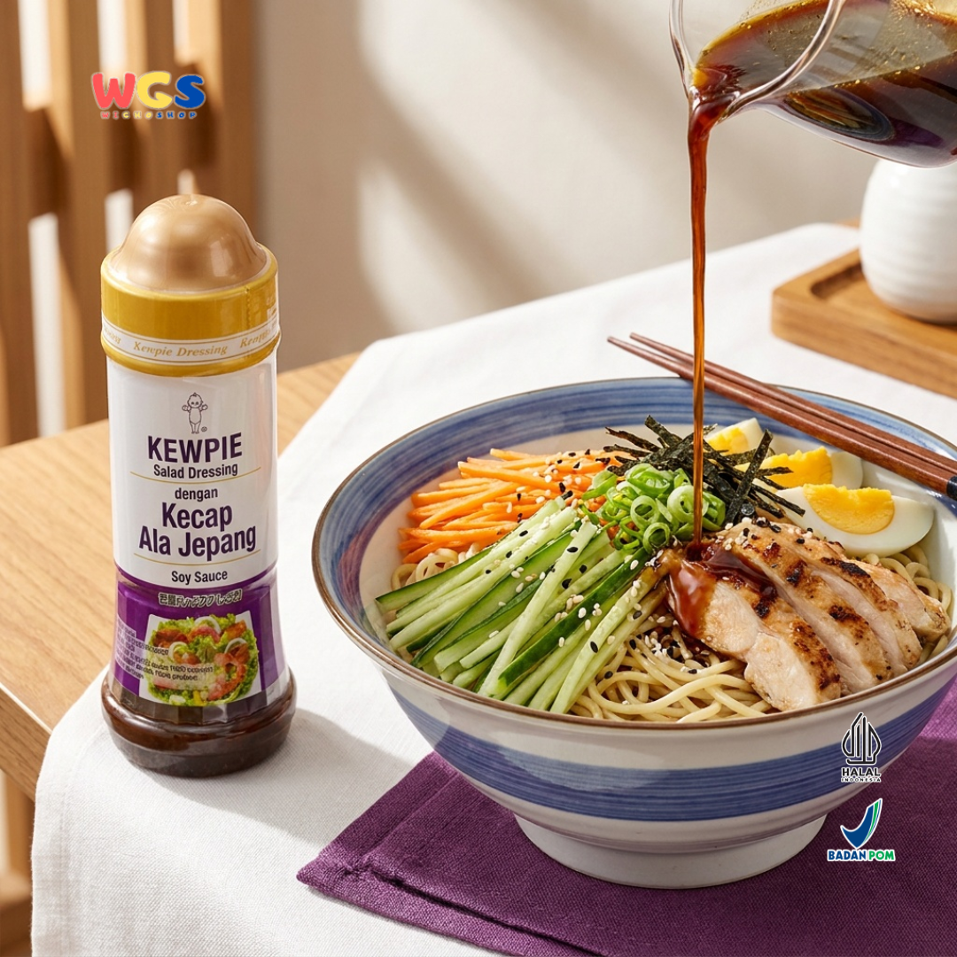 Kewpie Salad Dressing Kecap Ala Jepang 200ml - Soy Sauce Dressing Halal Saus Salad Wijen Sayur Ayam Sushi Rice