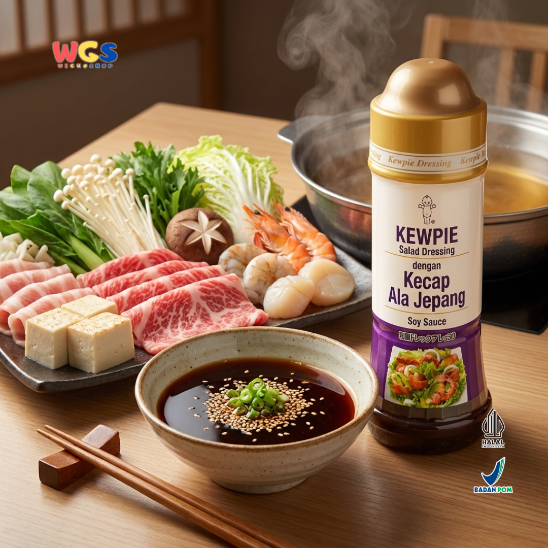 Kewpie Salad Dressing Kecap Ala Jepang 200ml - Soy Sauce Dressing Halal Saus Salad Wijen Sayur Ayam Sushi Rice