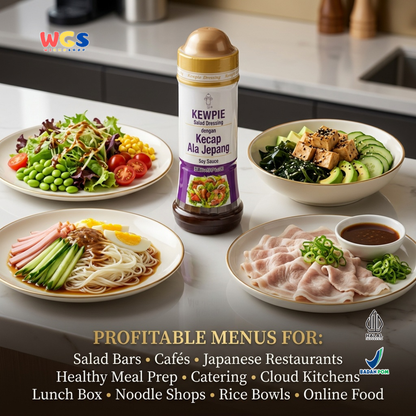 Kewpie Salad Dressing Kecap Ala Jepang 200ml - Soy Sauce Dressing Halal Saus Salad Wijen Sayur Ayam Sushi Rice