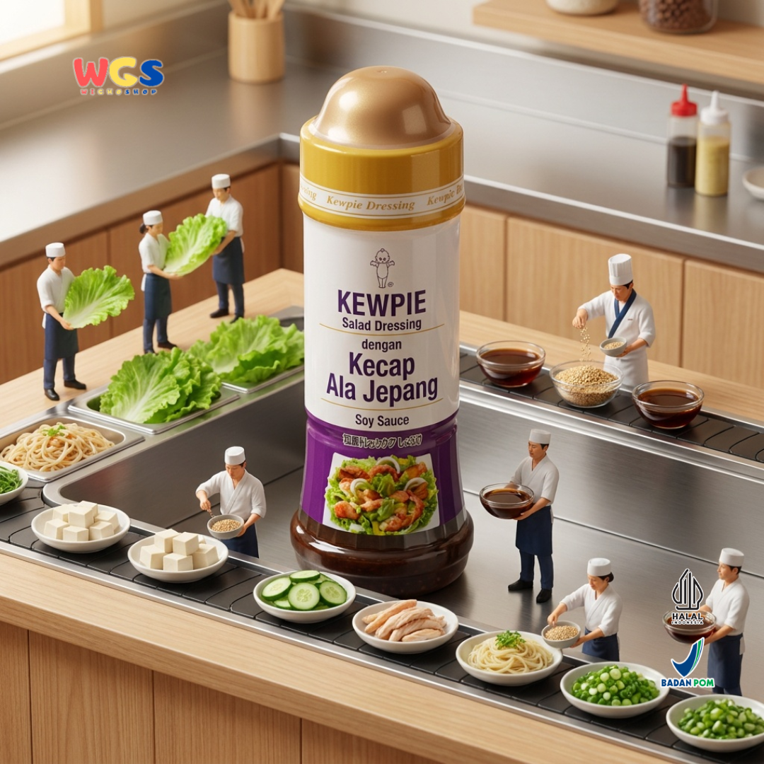 Kewpie Salad Dressing Kecap Ala Jepang 200ml - Soy Sauce Dressing Halal Saus Salad Wijen Sayur Ayam Sushi Rice
