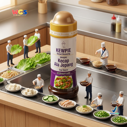 Kewpie Salad Dressing Kecap Ala Jepang 200ml - Soy Sauce Dressing Halal Saus Salad Wijen Sayur Ayam Sushi Rice