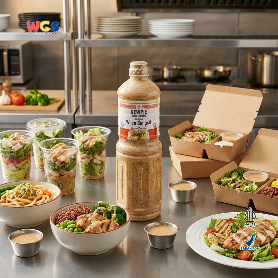 Kewpie Salad Dressing Wijen Sangrai 1L - Roasted Sesame Saus Salad Halal Goma Dressing Sayur Ayam Sushi