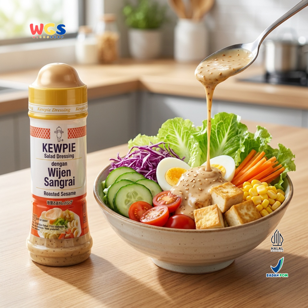 Kewpie Salad Dressing Wijen Sangrai 200ml - Roasted Sesame Saus Salad Halal Goma Dressing Sayur Ayam Sushi