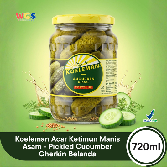 Koeleman Acar Ketimun Manis Asam 720ml - Pickled Cucumber Gherkin Belanda