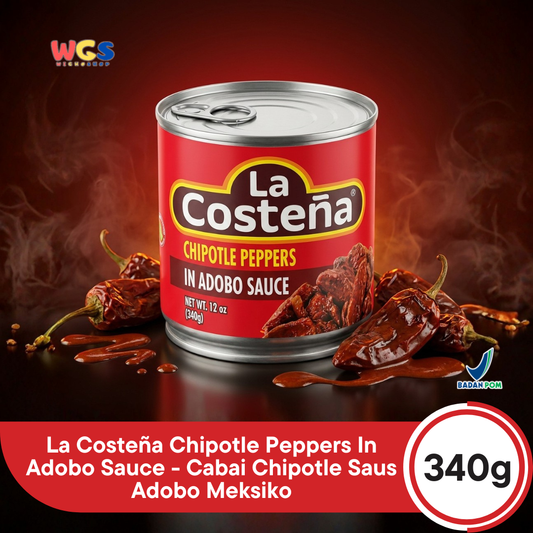 La Costeña Chipotle Peppers In Adobo Sauce 340g - Cabai Chipotle Saus Adobo Meksiko