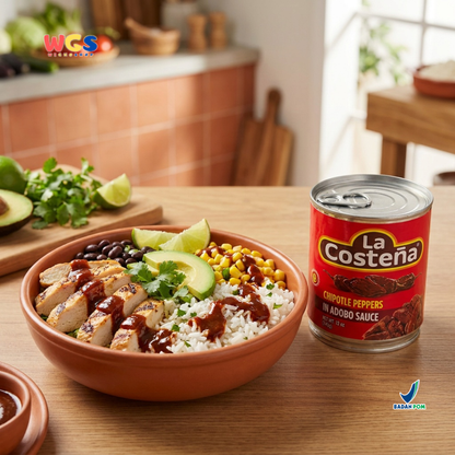 La Costeña Chipotle Peppers In Adobo Sauce 340g - Cabai Chipotle Saus Adobo Meksiko